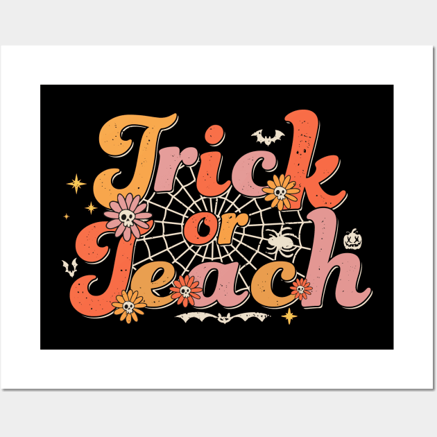Abstract Groovy Trick Or Teach Teacher Halloween Costume Wall Art by petemphasis